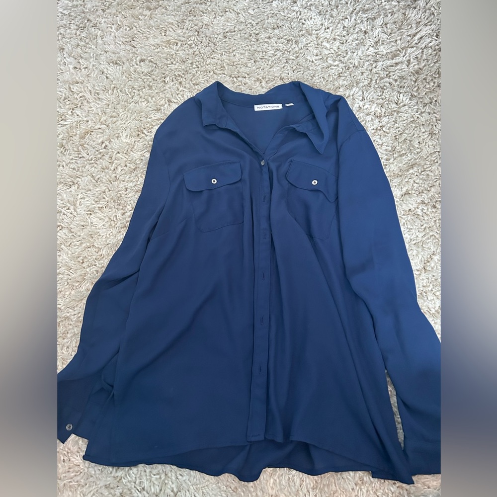 Blue, long sleeve button up